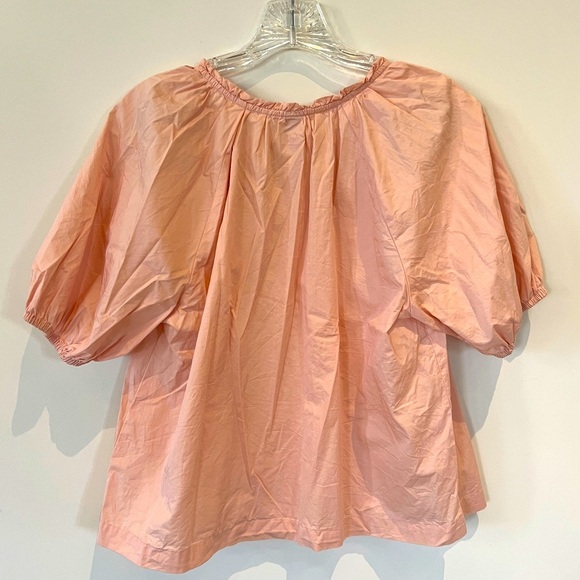Old Navy Puff Sleeve Split Neck Swing Blouse Top Shirt. Women’s XS Bamboo Pink - Picture 3 of 8